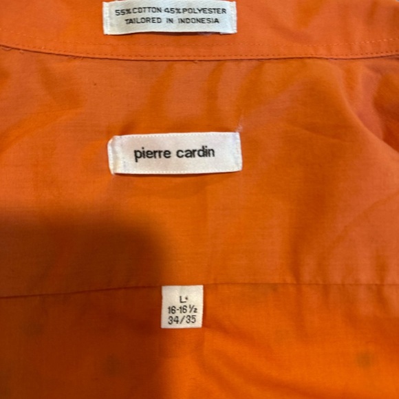 Pierre Cardin Terracotta Long Sleeve Pocket Dress Shirt Sz L 16-16.5 34/35. - Picture 6 of 9